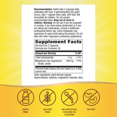 Close-up of Nature's Way Magnesium Complex label