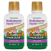 Front view of NaturesPlus Animal Parade Gold Kids Multivitamin 16oz 2-pack