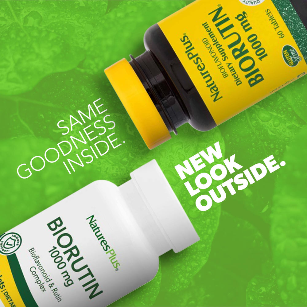 Close-up of Biorutin 1000 mg label