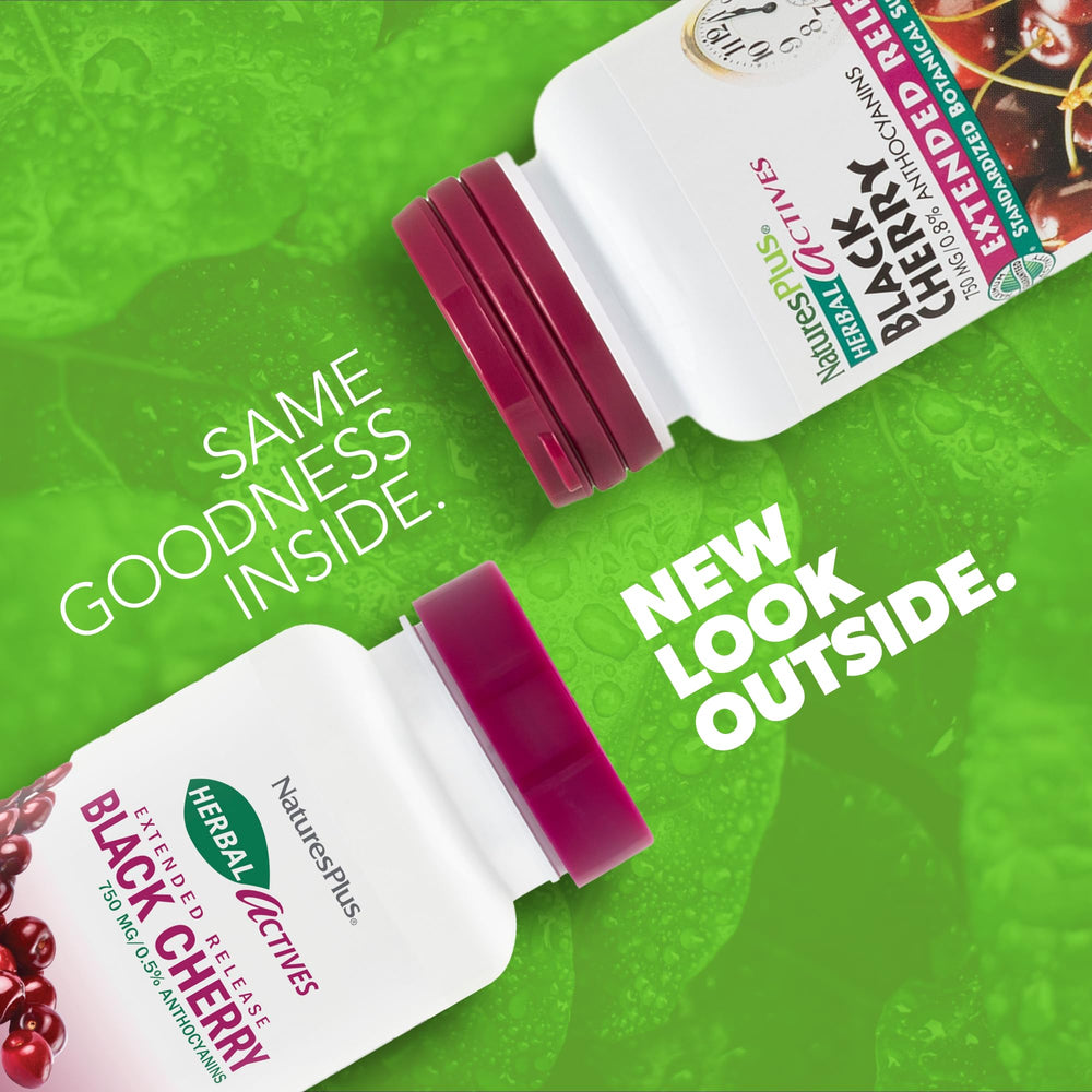 Close-up of Black Cherry antioxidant supplement imagery