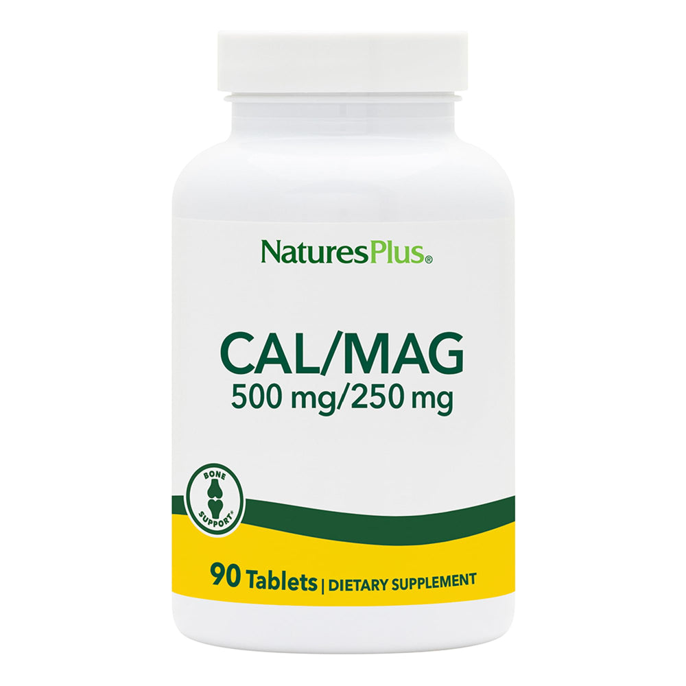 NaturesPlus Cal/Mag 90 vegetarian tablets bottle front view