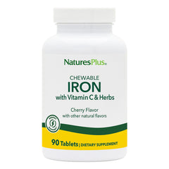 NaturesPlus Chewable Iron 27 mg bottle with tablets (hero image)