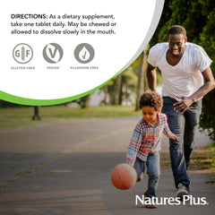 Promotional image for NaturesPlus Iron 27 mg 90 chewable tablets