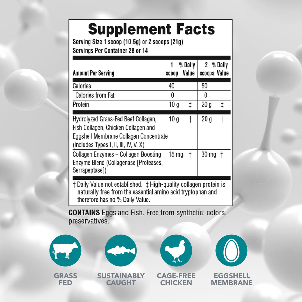Collagen Peptides with six types of collagen: I, II, III, IV, V and X