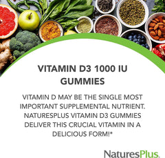 Front of label showing 1000 IU per gummy