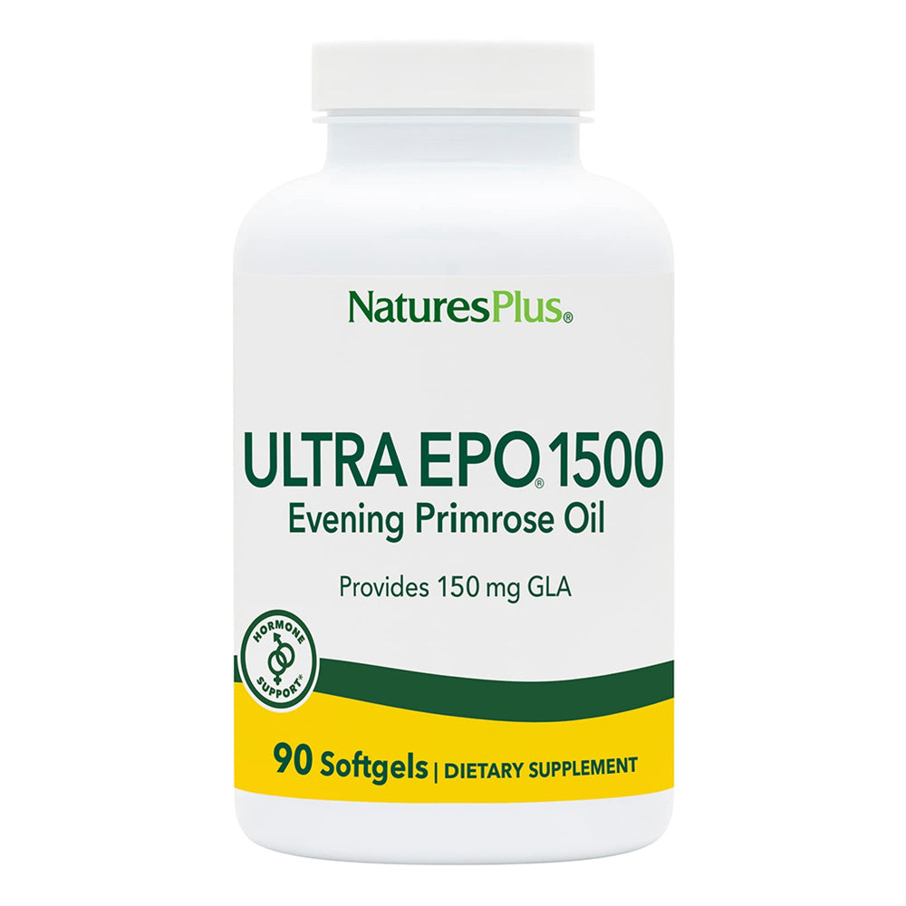 NaturesPlus EPO 1500 Evening Primrose Oil bottle label