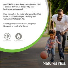 Nutrition facts panel of NaturesPlus GI Natural Probiotic Mega