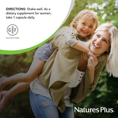 Serving size and usage information for NaturesPlus GI Natural Probiotic Women