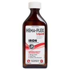 NaturesPlus Hema-Plex Liquid Iron bottle front view – Mixed Berry flavor