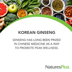 Close-up of 1000 mg Korean Ginseng Extended Release label