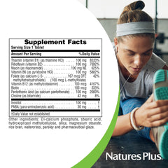 NaturesPlus Mega B-100 Complex ingredients and vitamin information
