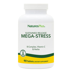 NaturesPlus Mega-Stress Complex bottle with 90 vegetarian tablets