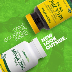 Product label showing zinc content and supplement facts