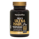 Bottle of NaturesPlus Men's Ultra Hair Plus on white background