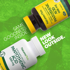 Back label of NaturesPlus Pantothenic Acid bottle