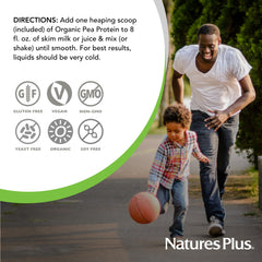 NaturesPlus Pea Protein bake-ingredients photo shows versatile recipe use