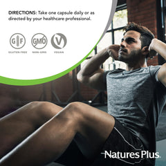 Non-GMO vegan gluten-free badge for NaturesPlus PRO GABA