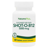 Two NaturesPlus Shot-O-B12 5000 mcg bottles in a 60-serving pack