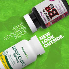 Packaging for NaturesPlus Shot-O-B12 Lozenges