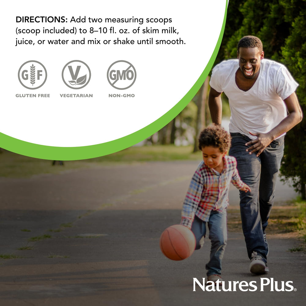 Nutrition facts panel for Source of Life Energy Shake granola flavor