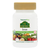 Front view of NaturesPlus Source of Life Garden Organic Iron 18 mg cap bottle