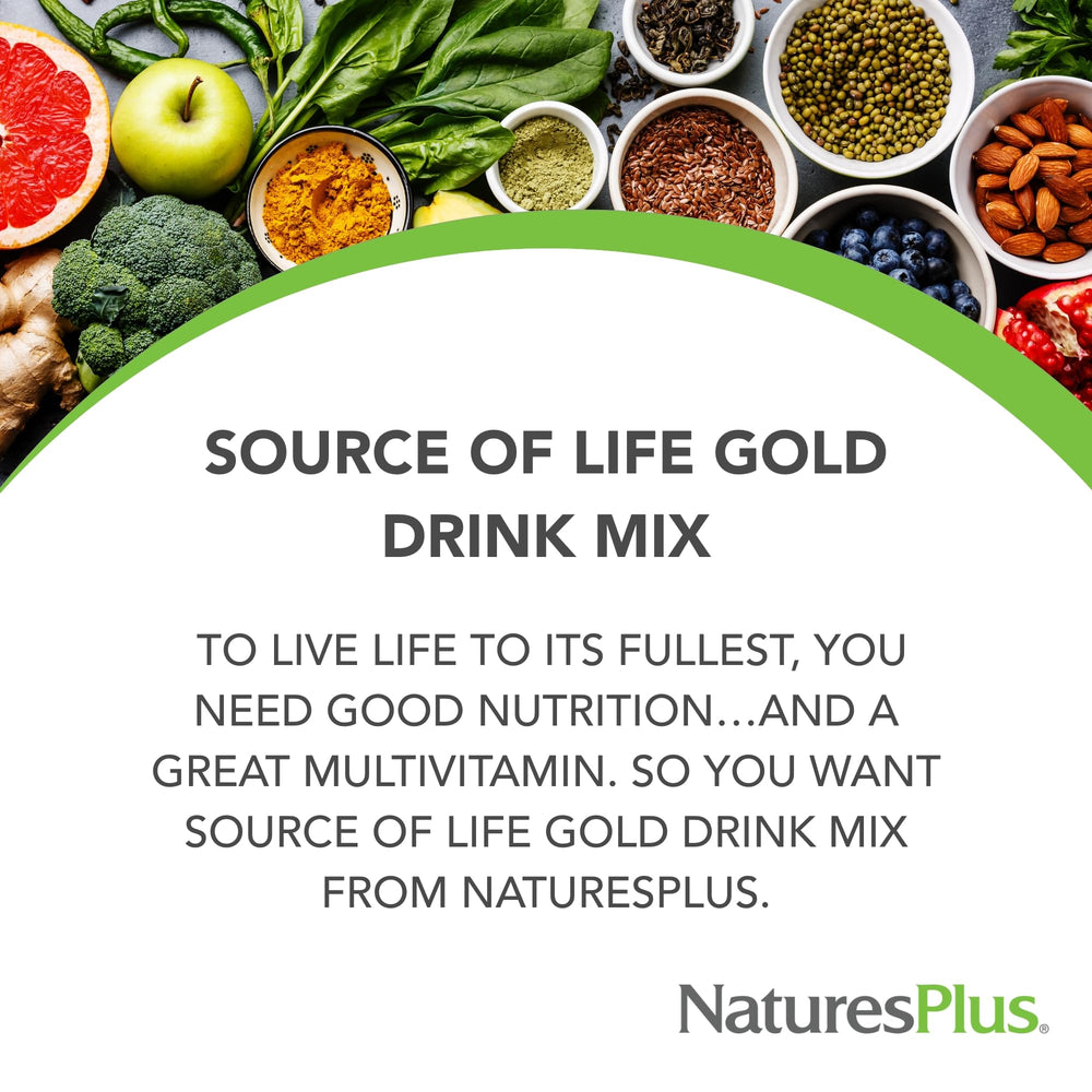 Supplement facts panel for Source of Life Gold Drink Mix