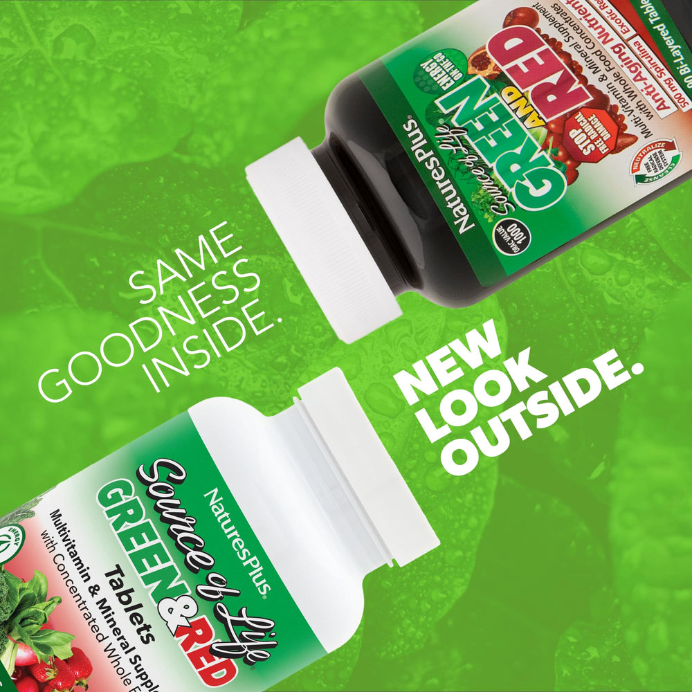 Close-up of green superfood blend on label, spirulina imagery