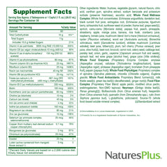 Serving size information for NaturesPlus Source of Life Liquid Mango Pineapple