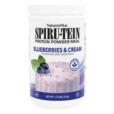Front view of NaturesPlus SPIRU-TEIN Blueberries & Cream 1.12 lb
