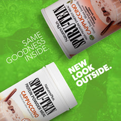 Side view of SPIRU-TEIN Cappuccino tub