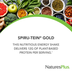 Serving information graphic showing 12 g protein per serving
