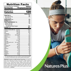 NaturesPlus Spirutein Banana shake served in a glass for creamy banana flavor.