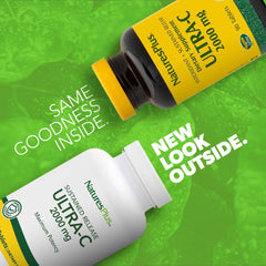 Back label with supplement facts for NaturesPlus Ultra-C 2000 mg Vitamin C