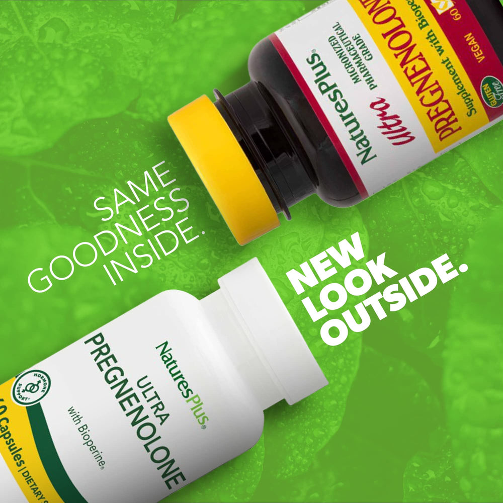NaturesPlus Ultra Pregnenolone bottle - product label close-up