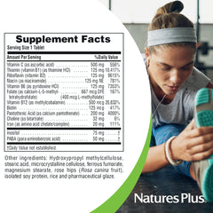 Supplement facts panel featuring B-Complex and Vitamin C