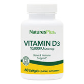 NaturesPlus Vitamin D3 10,000 IU softgels front view