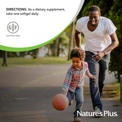 Gluten-free and vegetarian-friendly icons on Vitamin E label