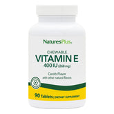 Main product image: NaturesPlus Vitamin E Chewable 400 IU Carob Flavor bottle