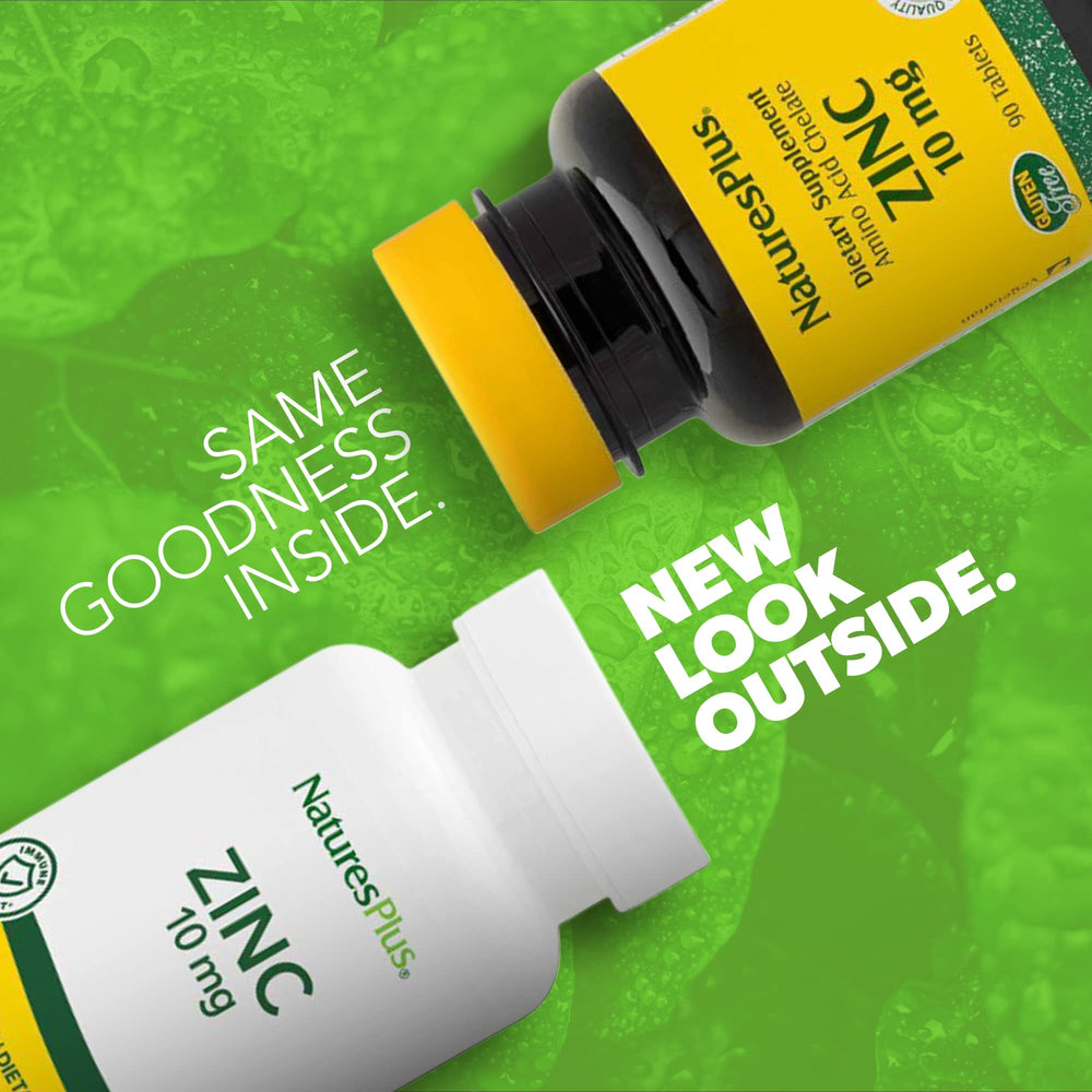 Close-up of zinc 10 mg amino acid chelate form text