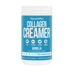 Front view of NaturesPlus Collagen Creamer Vanilla container