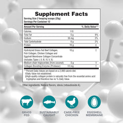 Close up of Vanilla flavor label on NaturesPlus Collagen Creamer