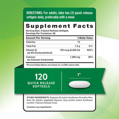 Close-up of calcium carbonate softgels in a bottle