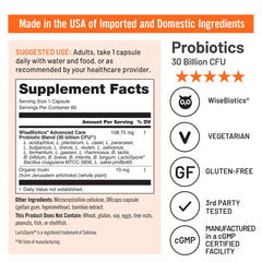 Close-up of 30B CFU, 18 strains detail from NatureWise Probiotics