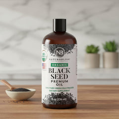 Ingredients and purity details for black seed oil