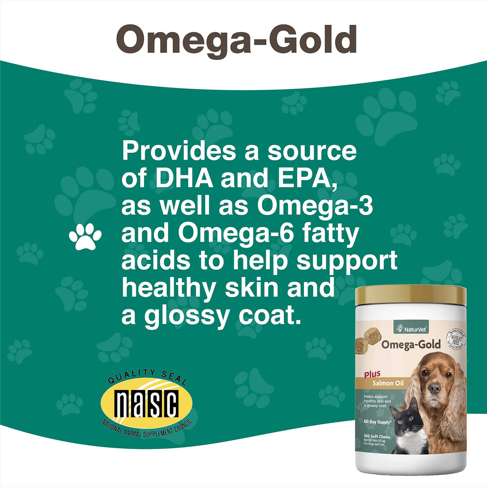 Wheat-free NaturVet Omega-Gold Plus Salmon Oil soft chews