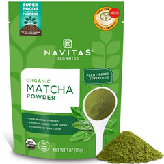 Navitas Organics Matcha Powder 3oz bag – front view