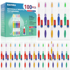 Navona 100-pack disposable toothbrushes with toothpaste bulk set