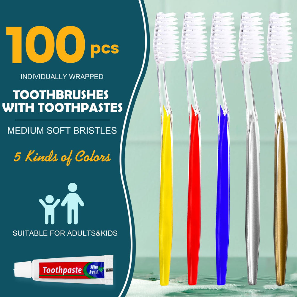 Individually wrapped travel toothbrushes in bulk