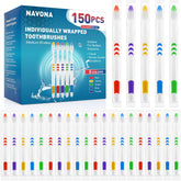 Navona 150-piece individually wrapped toothbrush pack in assorted colors