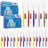 Assorted color disposable toothbrushes with toothpaste in bulk
